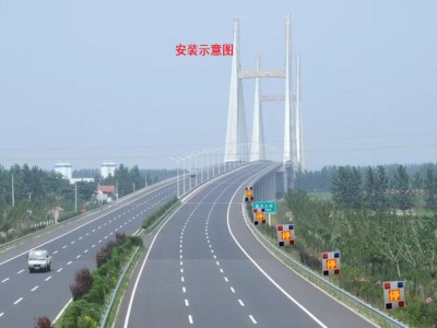 远程桥梁预警灯太阳能停字爆闪灯智能爆闪警示灯装置图3
