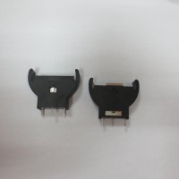 品牌CR2032立式纽扣电池座BS-5-2三脚插脚DIP环保带锁扣座