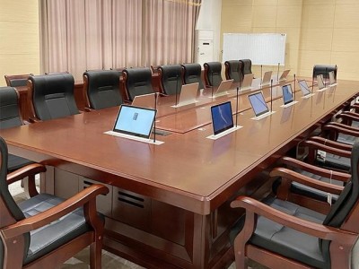 无纸化会议桌面折叠终端系统一体机 会议液晶显示屏桌面折叠终端图3