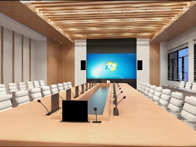 办公会议桌带同步话筒升降屏桌面式液晶屏无纸化办公会议系统图2