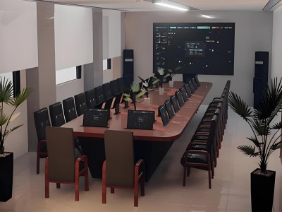 办公会议桌带同步话筒升降屏桌面式液晶屏无纸化办公会议系统图4