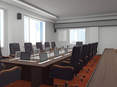 无纸化电子会议桌面升降显示器液晶同屏系统升降器显示器办公条桌图5