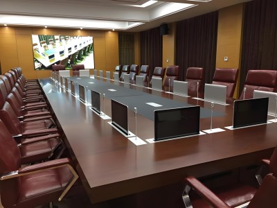 会议系统液晶屏升降会议桌隐藏设备多媒体高效办公图3