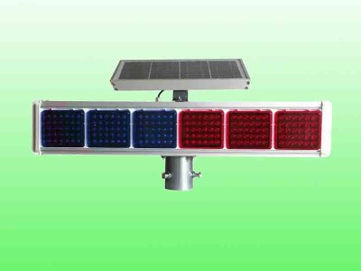 太阳能六灯爆闪灯 红蓝爆闪警示灯交通警示灯厂家图2